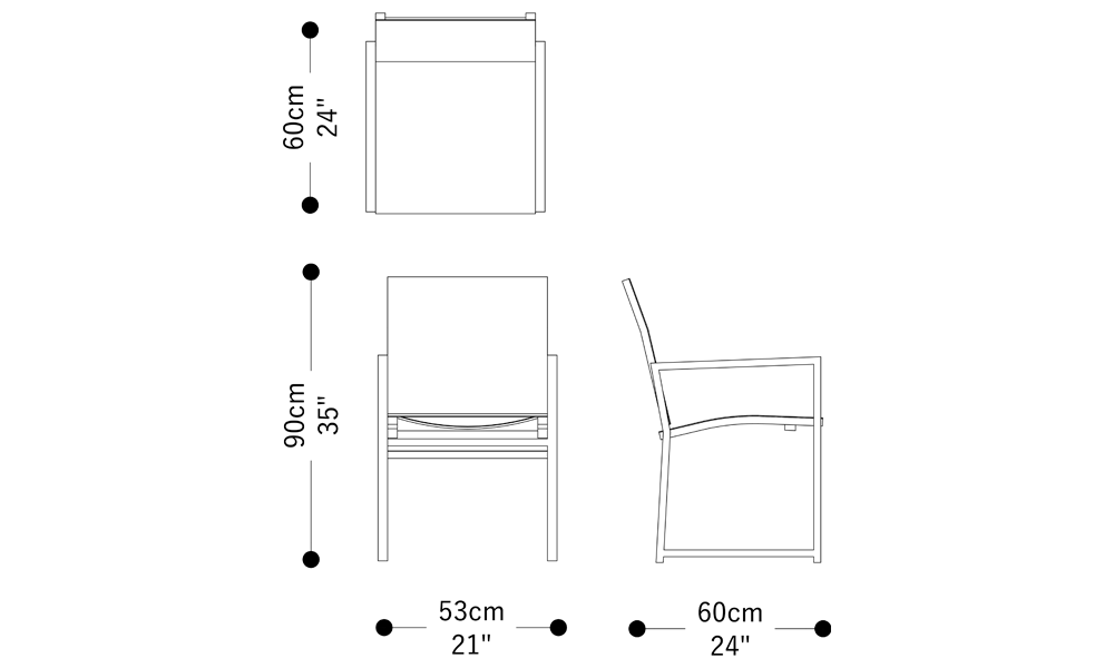 Image of the main dimensions of the product